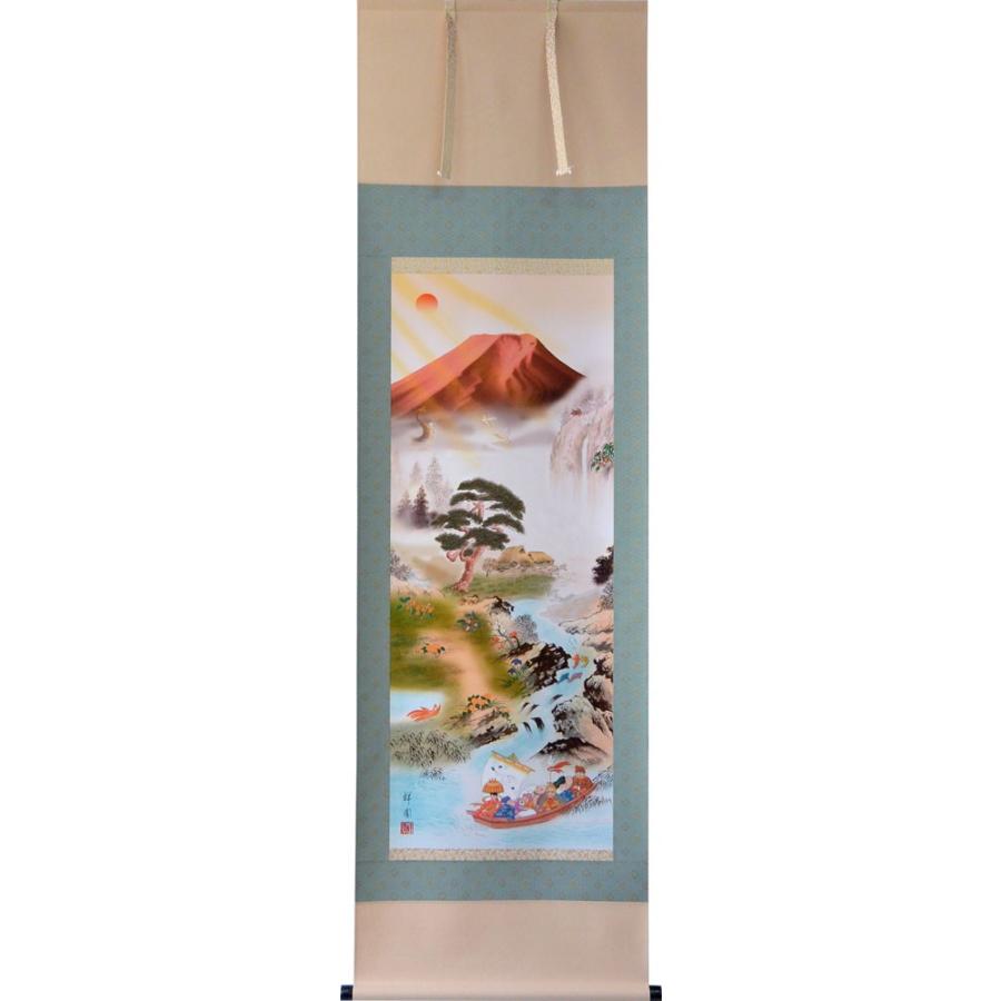 掛軸 開運万全図 山本祥園 （尺五立）幅54.5cm×丈188cm : 大瑠堂