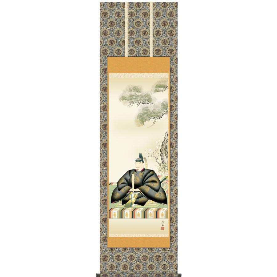 掛け軸 天神 長江桂舟 尺五立 金襴 最高級二重筋廻仕様【受注製作品 通常10日前後】