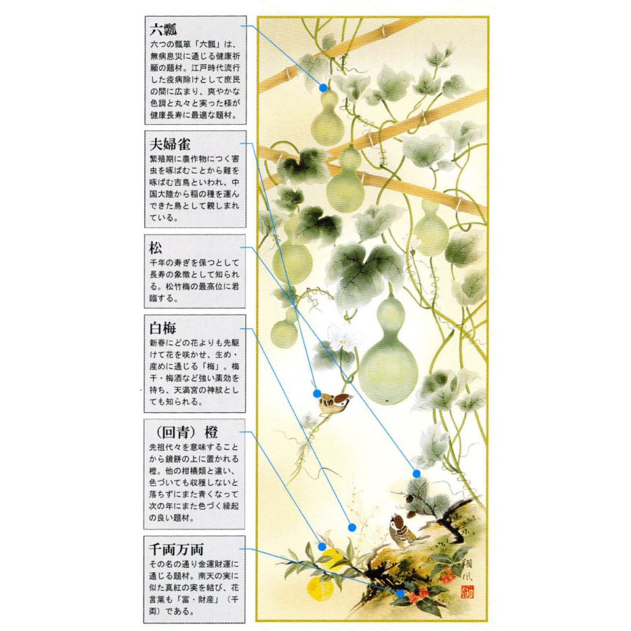 伊藤翔風 開運六瓢息災図 尺三立 版画 手彩色 掛軸 掛け軸 R3648 Www Sleepontario Com