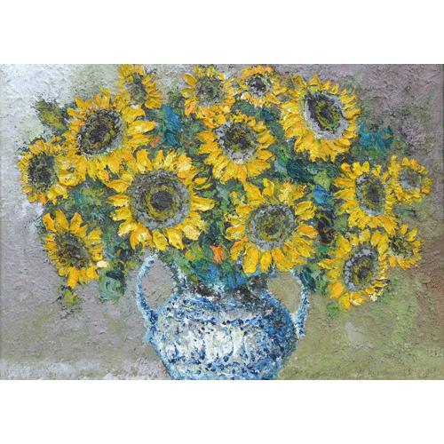 ひまわり　油彩画 F10 絵画 油絵F10 向日葵 渡部ひでき画 : 大瑠堂 - 通販 - Yahoo!ショッピング