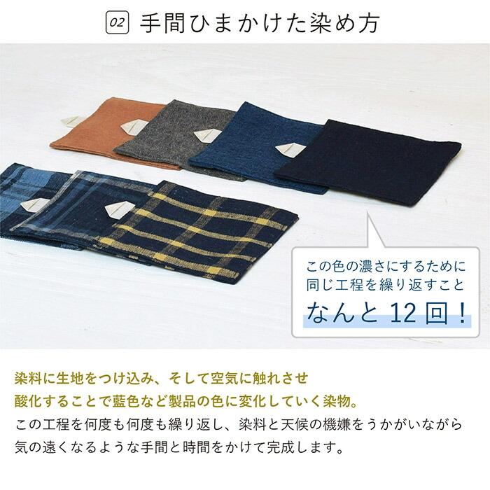 コースター 布 3枚セット 染物 藍木綿 はねるや おしゃれ 無地 日本製