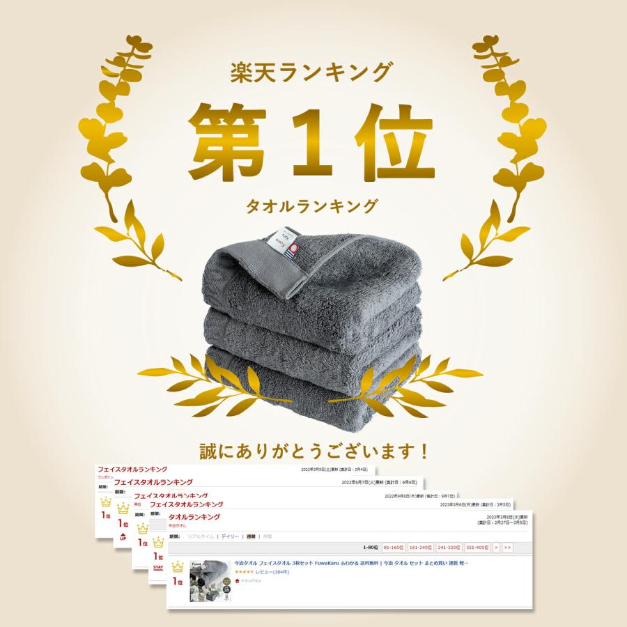 今治タオル フェイスタオル 3枚セット FuwaKaru 送料無料 今治 タオル 厚手 セット まとめ買い 無地 ふわふわ ホテル仕様｜oruta｜07