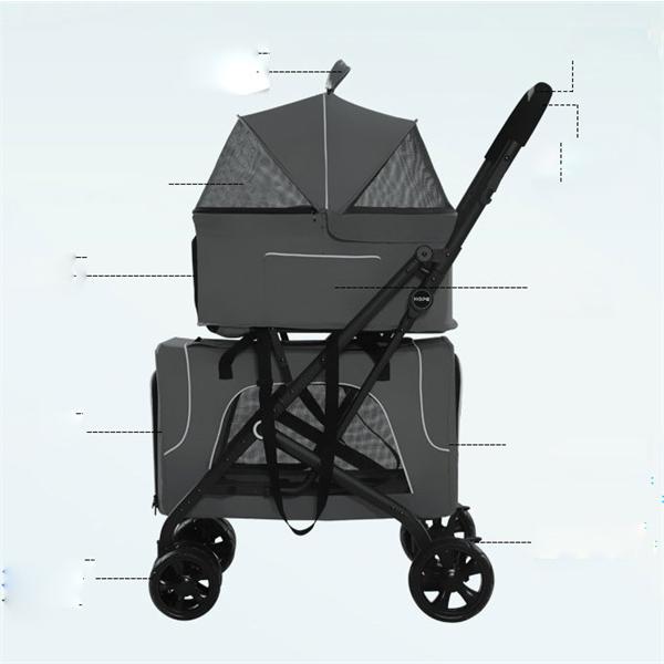 ペットカート 多頭 小型犬 折りたたみ 軽量 多匹飼養 犬 取り外し式 ドッグカート ペットバギー 旅行 ペット用 キャリーカート 介護 ベビーカー 約 旅行