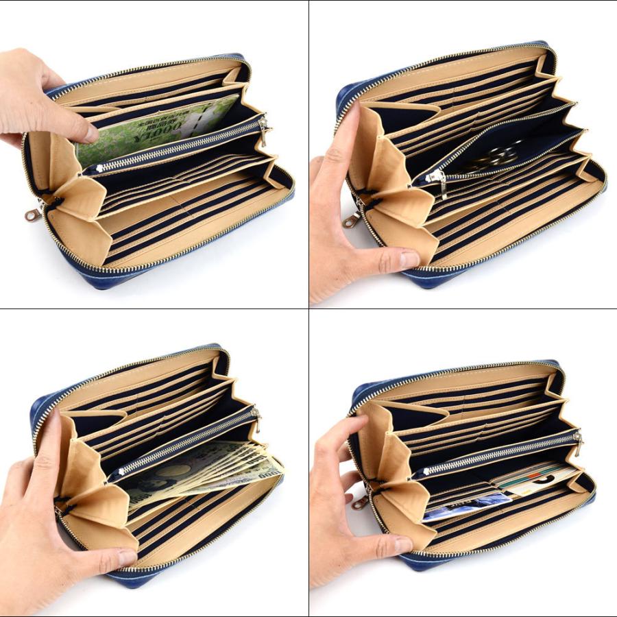 【新品】BAGGY PORT バギーポート 長財布 ラウンドファスナー本革 BAGGY PORT（バギーポート） 長財布 ラウンドファスナー 大容量 藍染