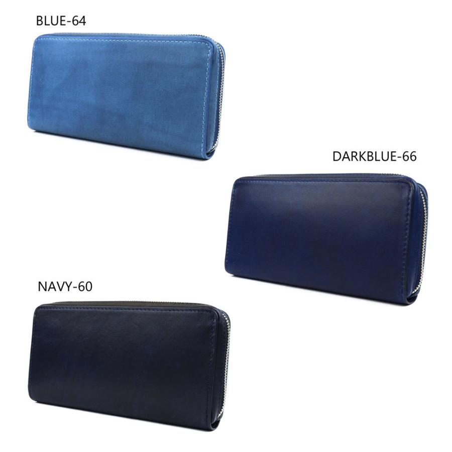 BAGGY PORT 長財布 ラウンドファスナー 大容量 藍染 本革 日本の革