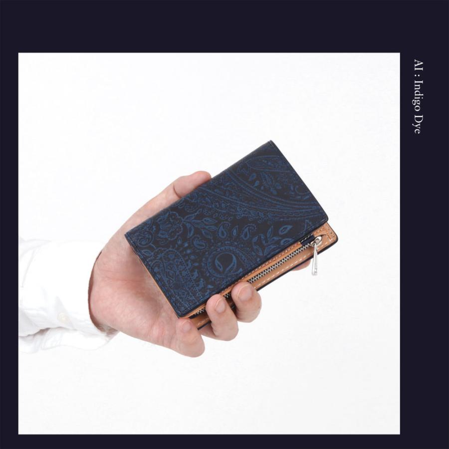 ミドルウォレット 　一点物　手染め　青　ブルー　二つ折り財布 1_b6421bf464fd923760e8ce96dd94
