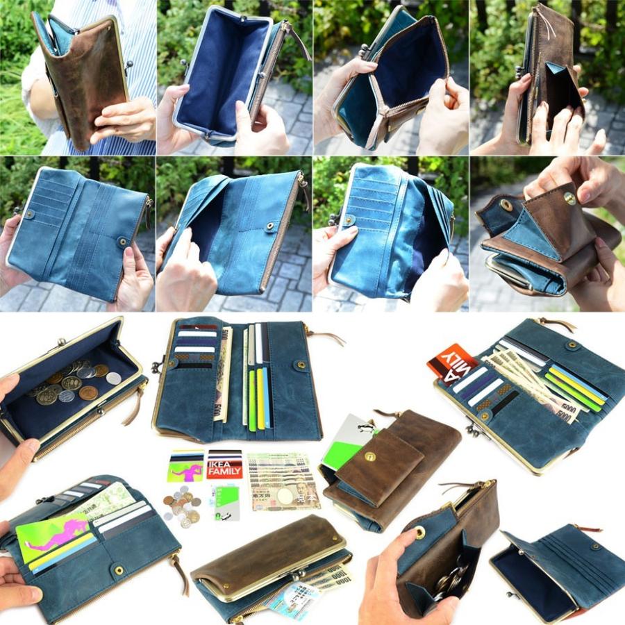 がま口長財布 レディース 二つ折り さいふ レザー 革 Cuirdeson