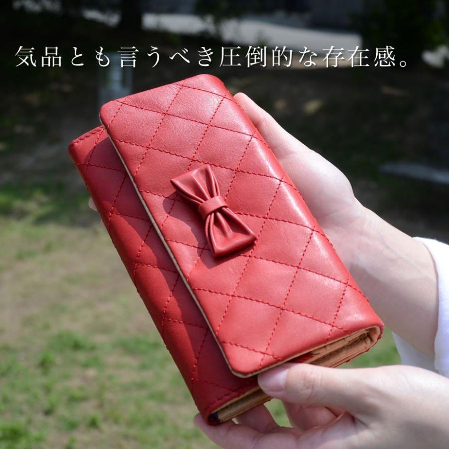 長財布 リボンキルティング 本革 レディース 財布 Cuirdeson かぶせ