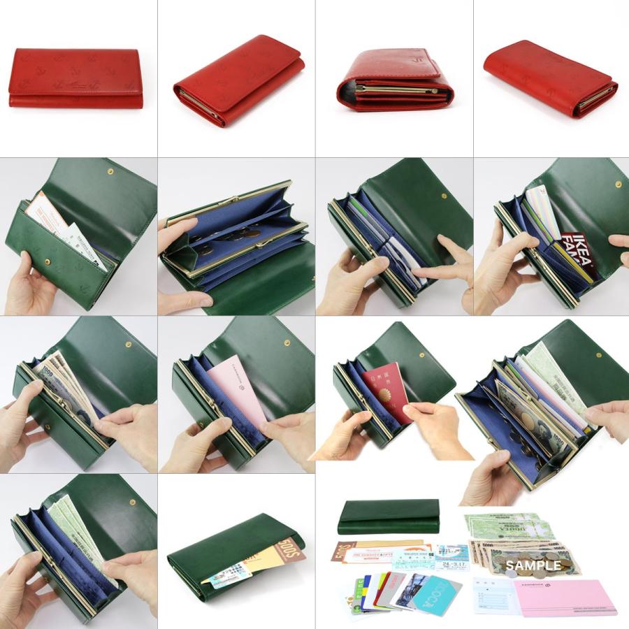 長財布 フラップ かぶせ 大容量 ANCHOR イカリ 型押しレザー がまぐち