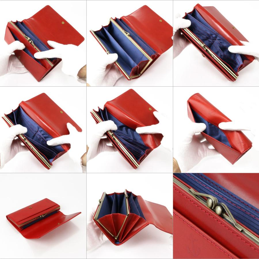 長財布 フラップ かぶせ 大容量 ANCHOR イカリ 型押しレザー がまぐち