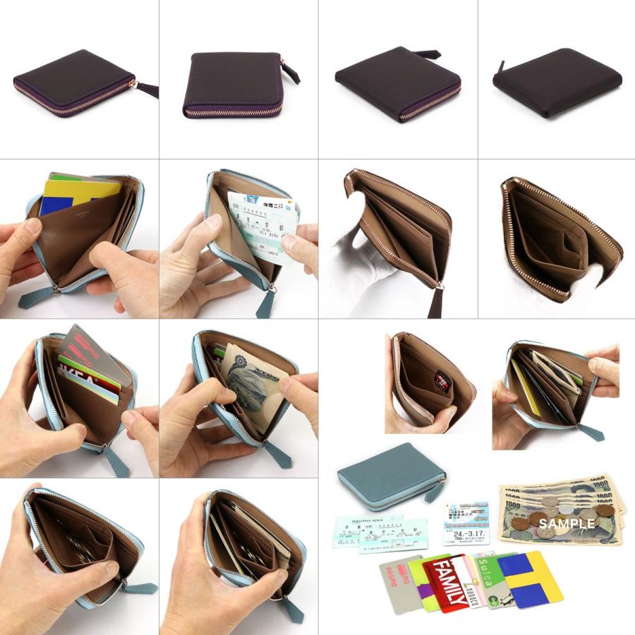ミニウォレット 極小財布 L字ファスナー 板バネ 本革 シュリンク ミニウォレット 極小財布 L字ファスナー 板バネ 本革 シュリンク