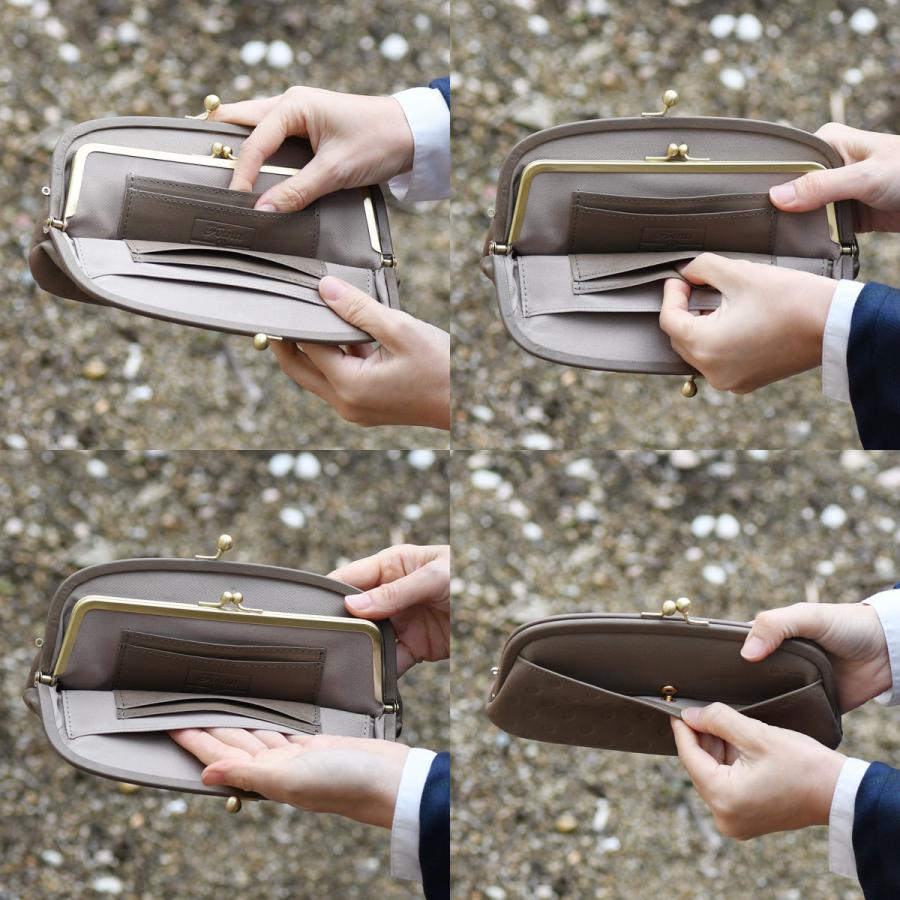 Folna 長財布 がま口財布 親子がま口 水玉 型押しヌメ革 革巻き Folna 長財布 がま口財布 親子がま口 水玉 型押しヌメ革 革巻き