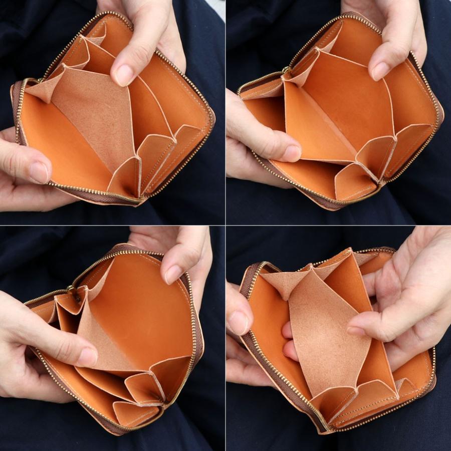 花柄 ミニ財布 レディース ラウンドファスナー アート 本革 ヌメ 花柄 ミニ財布 レディース ラウンドファスナー アート 本革 ヌメ