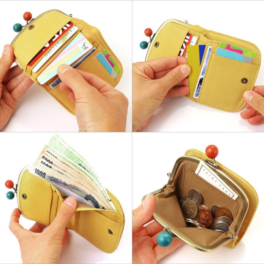 がま口財布 二つ折り財布 がま口 がまぐち ハーフウォレット 丸木玉