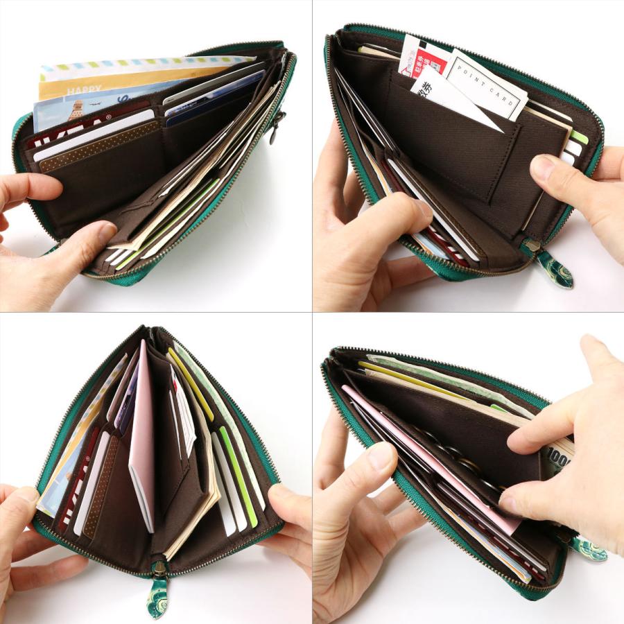 L字ファスナー長財布 エル字 花柄 型押しレザー メタリック 手染め  