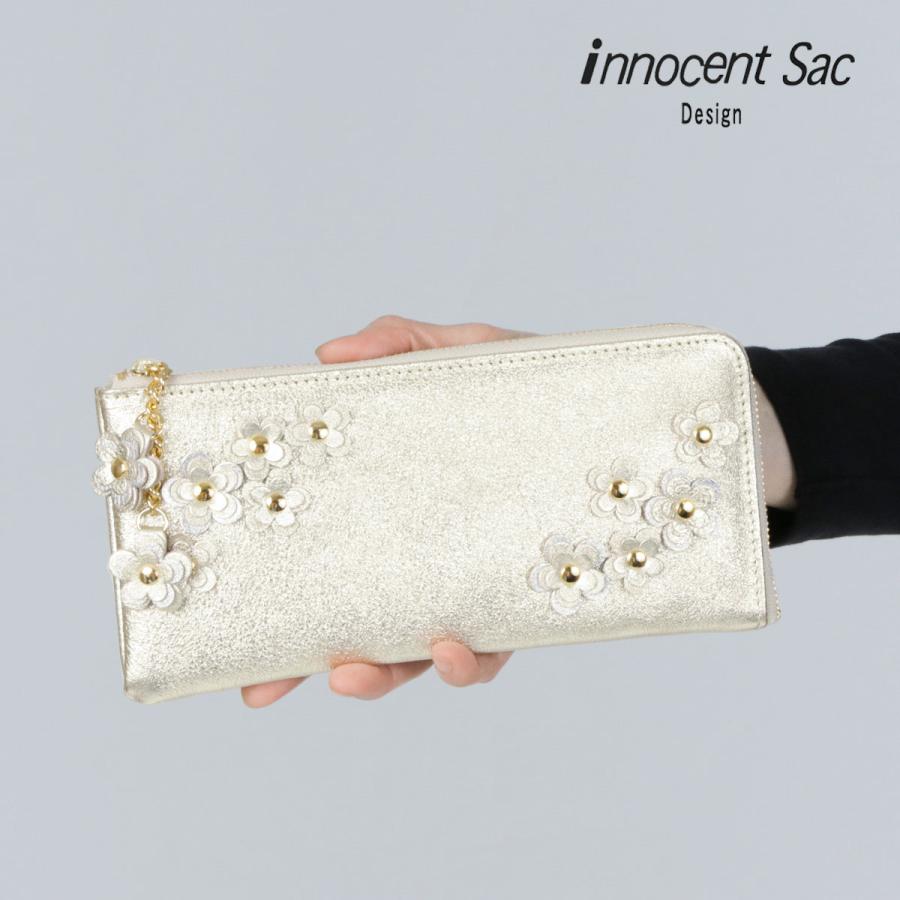 長財布 レディース L字ファスナー エル字 牛革 日本製 ゴールド