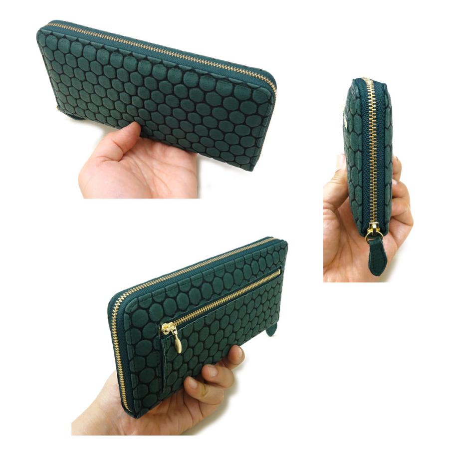 長財布 ラウンド財布 ラウンドファスナー ラウンドジップ ハニカム柄