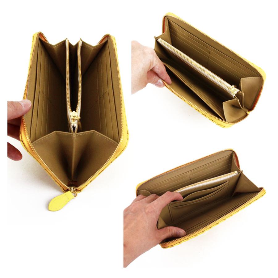 長財布 ラウンド財布 ラウンドファスナー ラウンドジップ ハニカム柄