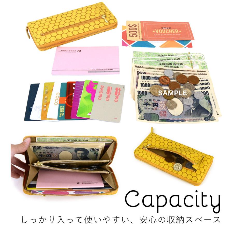 長財布 ラウンド財布 ラウンドファスナー ラウンドジップ ハニカム柄