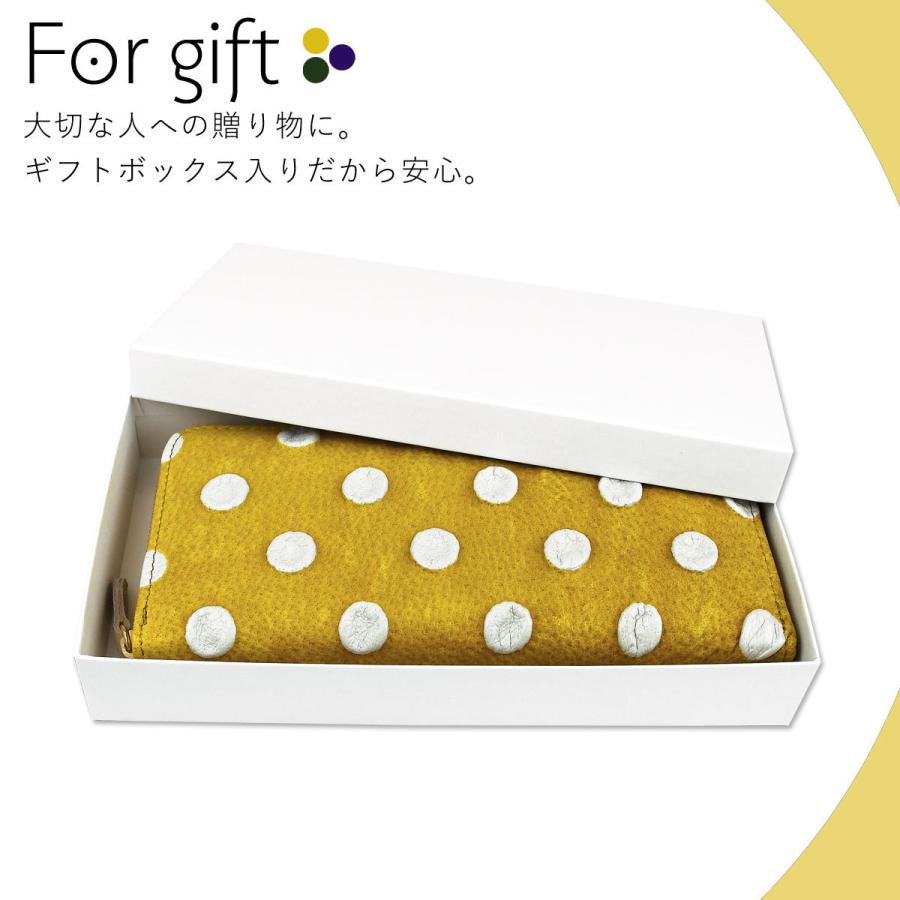 イエロードット柄レザー長財布 イエロードット柄レザー長財布