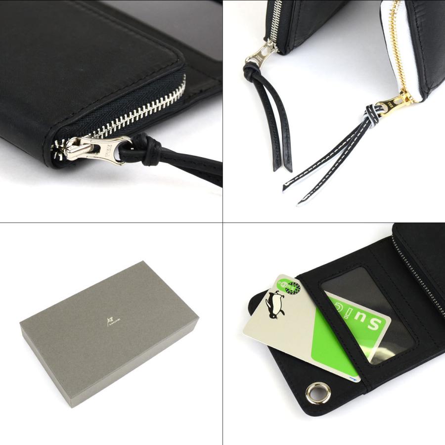 ネックウォレット カード横入れ スマホポーチ ミニ財布 ラウンドファスナー イタリアンレザー 本革 財布 メンズ KAKUMEI BW カクメイ 白黒 ブラック ホワイト 本革財布 レザー ヌメ革 ショルダー おしゃれ 革 スマホポシェット 縦 送料無料 スマホショルダー KAKUMEI（カクメイ） スマホショルダー カード 横入れ ネック