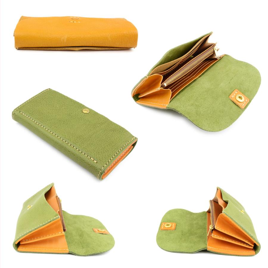 Cham 長財布 レディース 大容量 フラップ 日本製 スモーキー