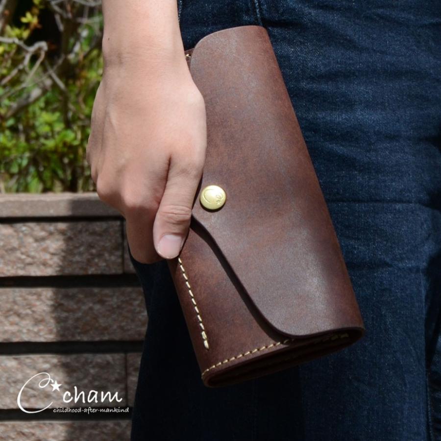 Cham（チャム） 長財布 大容量 レディース 日本製 フラップ プエブロ