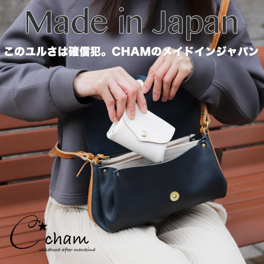 小銭が取り出しやすい三つ折りミニウォレット ギャルソン 小さい財布 極小財布 CHAM チャム 姫路レザー レディース カラフル パステル ヌメ革 本革 日本製 牛革｜osaifuyasan｜18