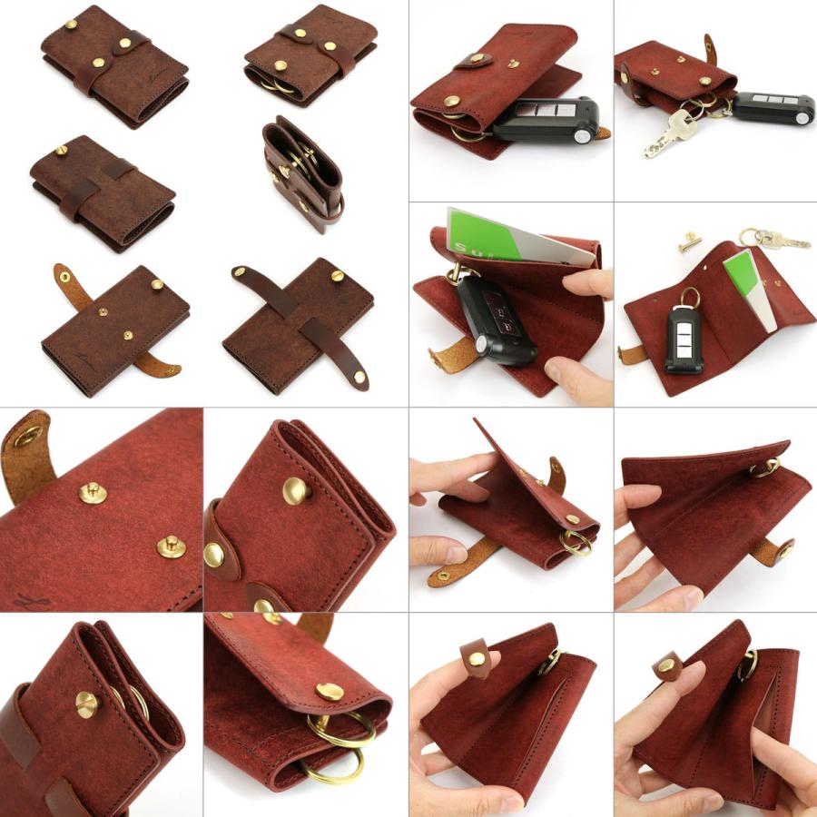 Litsta キーケース カード入れ Multiway Key Case 2層式 スマートキー