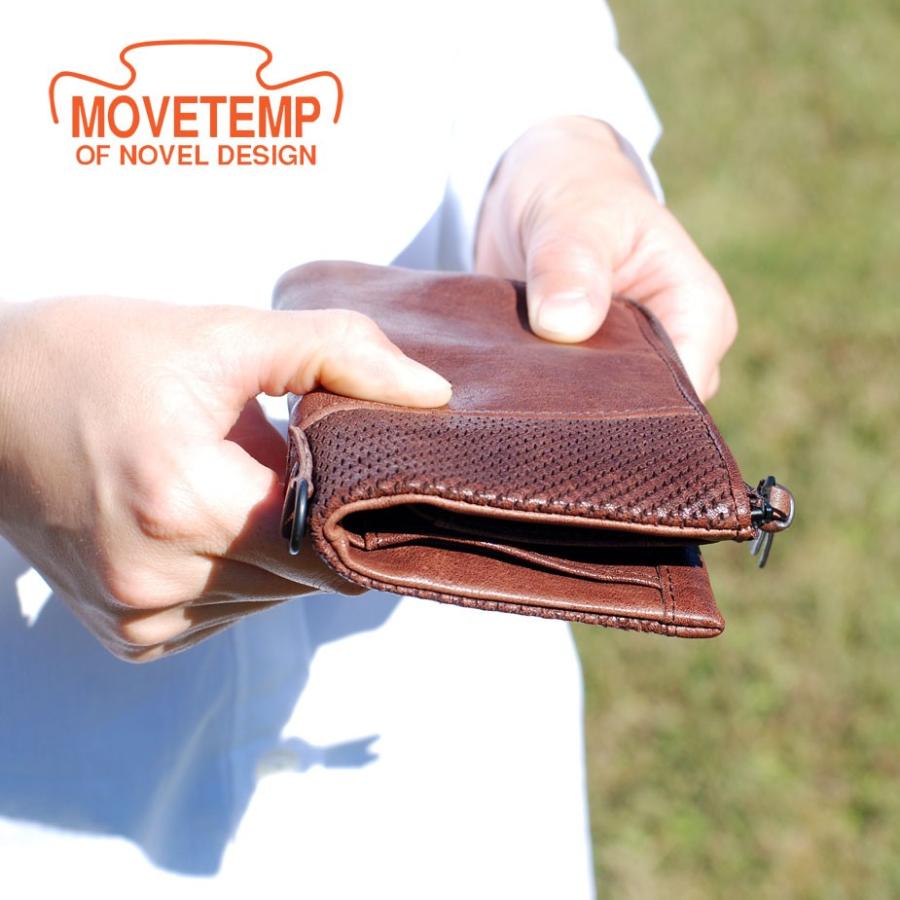 二つ折り財布 ミドルウォレット メンズ 本革 馬革 パンチングレザー