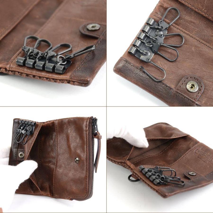 キーケース 小銭入れ メンズ 本革 馬革 パンチングレザー MOVETEMP