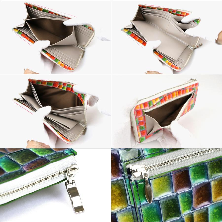 長財布 L字ファスナー イタリアンレザー 本革 レディース クロコ 型