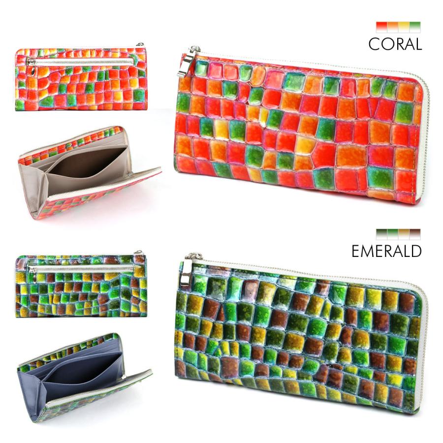 長財布 L字ファスナー イタリアンレザー 本革 レディース クロコ 型