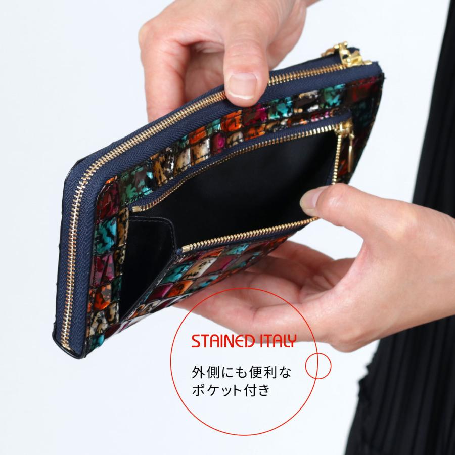 長財布 L字ファスナー イタリアンレザー 本革 レディース クロコ 型