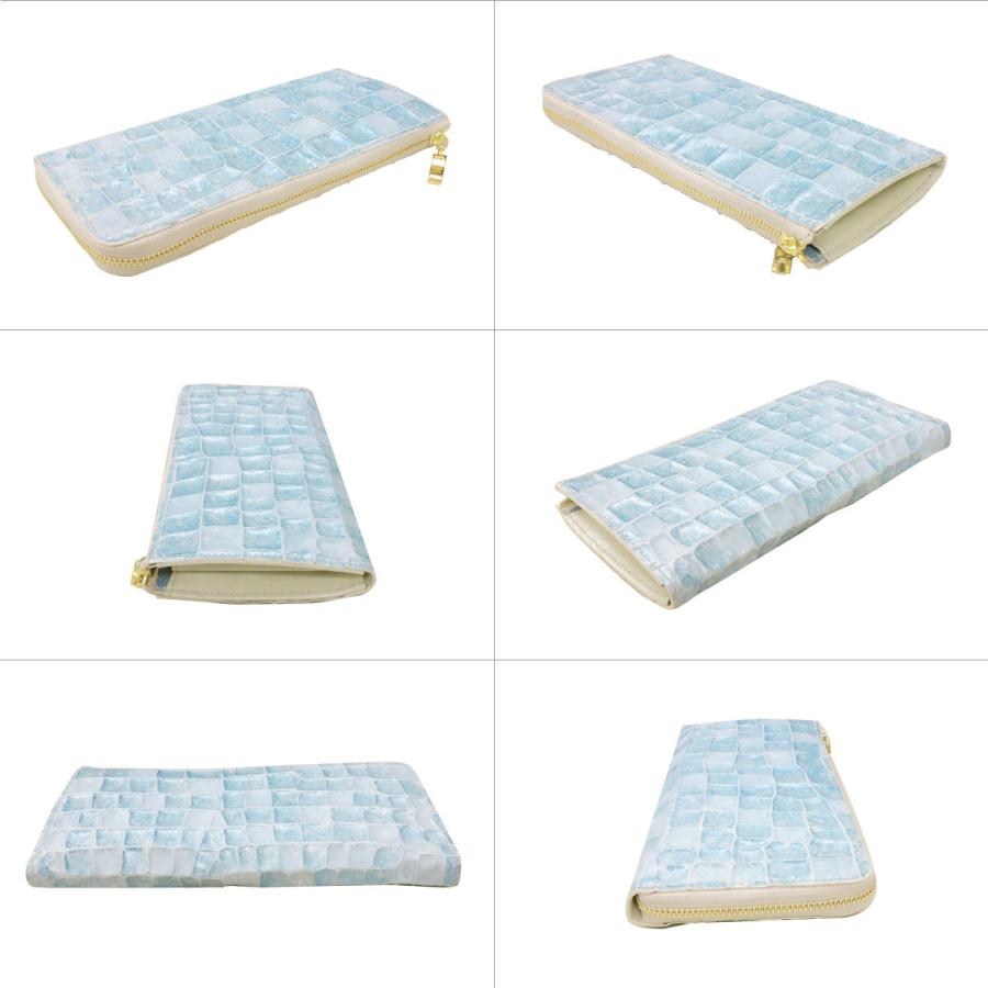 長財布 L字ファスナー イタリアンレザー 本革 レディース パール