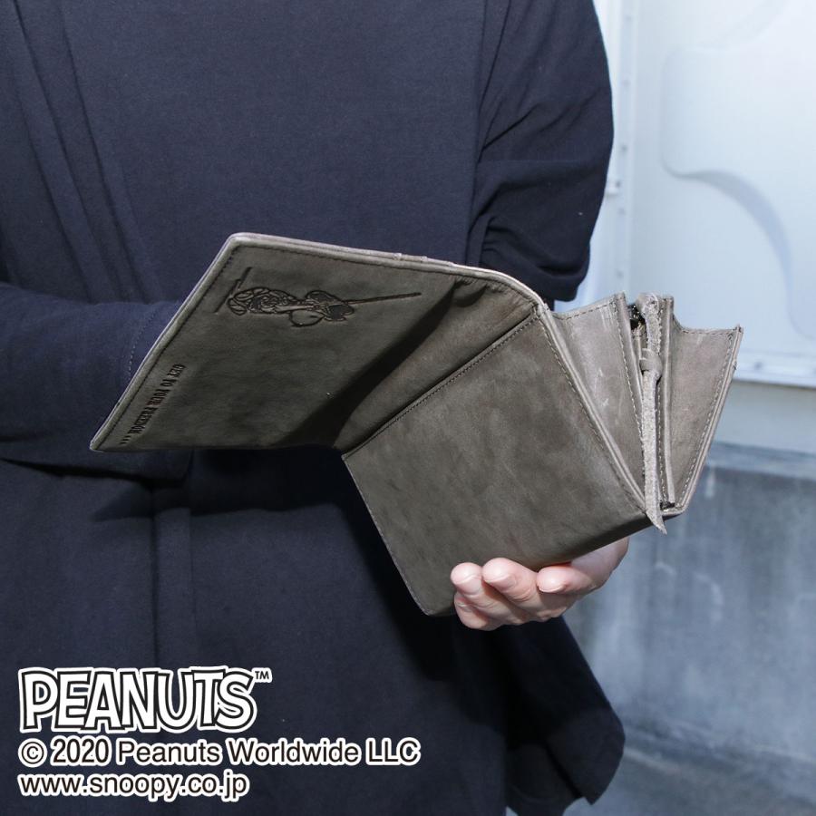 PEANUTS スヌーピー SNOOPY 財布 長財布 フラップ かぶせ 大容量 L字