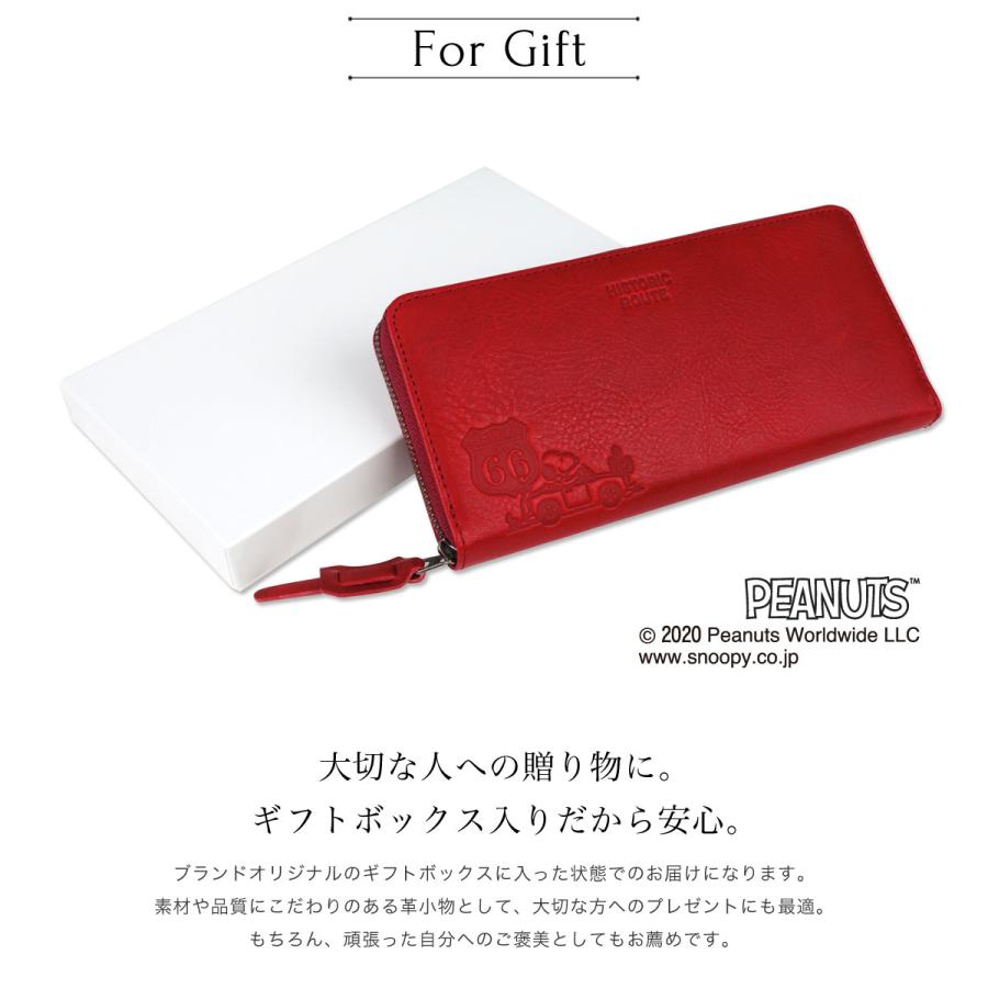 Snoopy スヌーピー 財布 長財布 ラウンドファスナー Peanuts ピーナッツ Historic Route Route66 本革 牛革 日本製 Ndy Pnt おさいふやさん 通販 Yahoo ショッピング