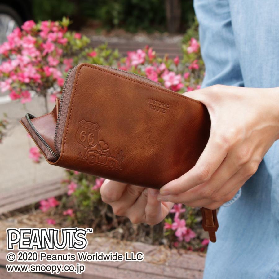 SNOOPY スヌーピー　ブラウン　レザー 長財布　ウォレット　財布　ピーナッツ PEANUTS SNOOPY スヌーピー 財布 長財布 ラウンドファスナー