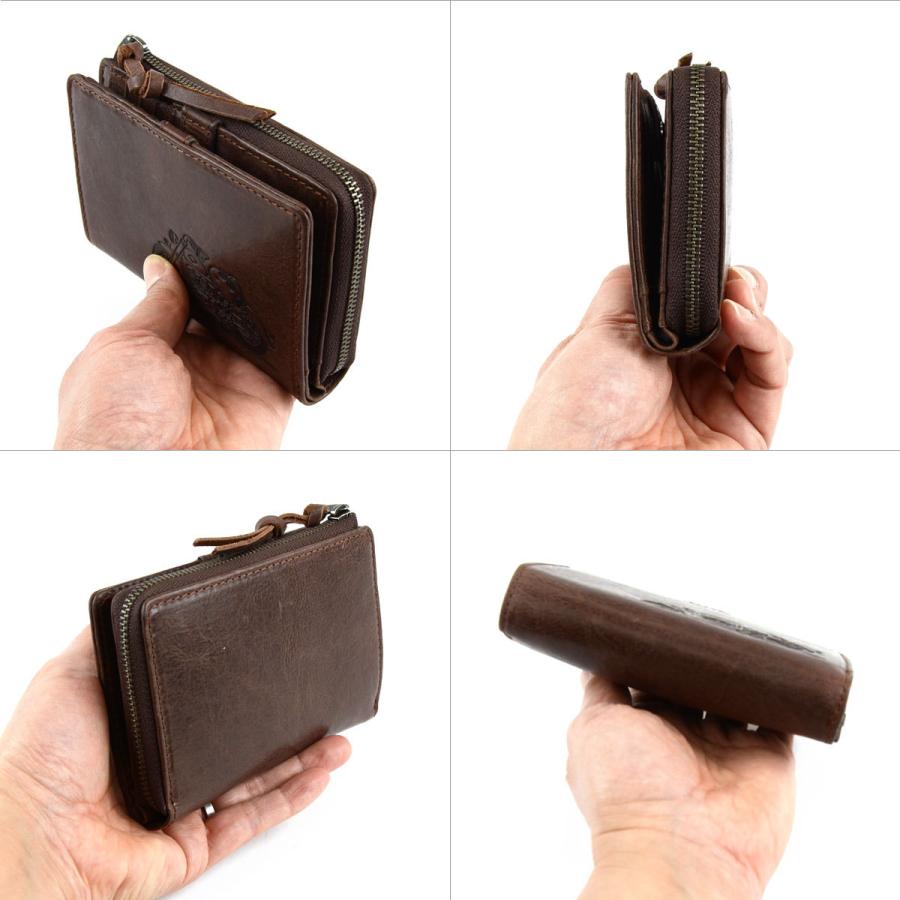 財布 二つ折り ピーナッツ スヌーピー 縦型 本革 ミドルウォレット