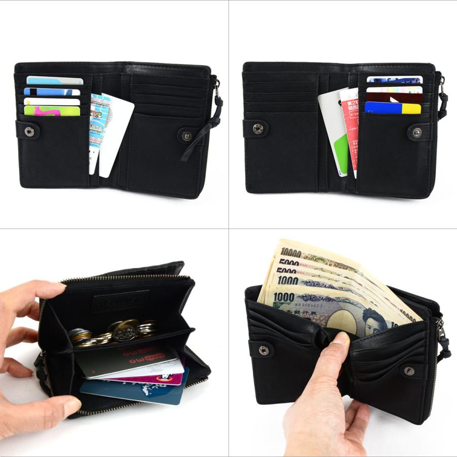 財布 二つ折り ピーナッツ スヌーピー 縦型 本革 ミドルウォレット