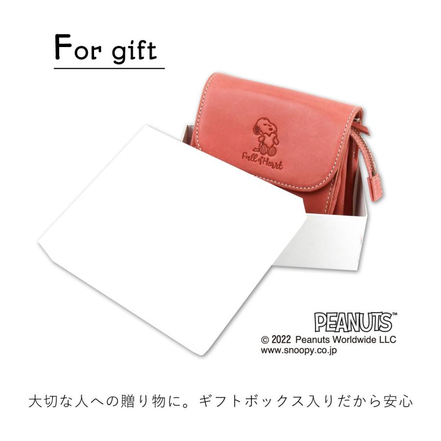 スヌーピー ミニ財布 レディース 本革 SNOOPY PEANUTS ピーナッツ フルオブハート じゃばら 小さい財布の画像