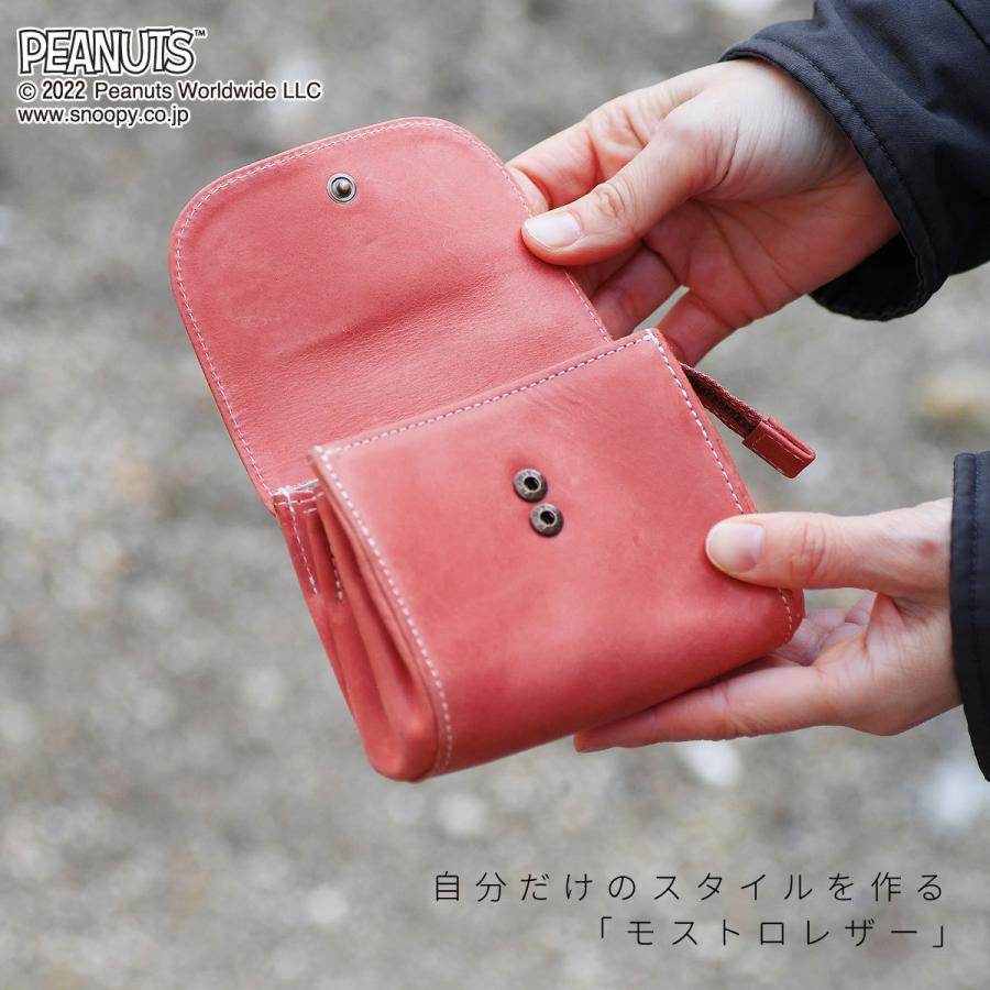 スヌーピー ミニ財布 レディース 本革 SNOOPY PEANUTS ピーナッツ フルオブハート じゃばら 小さい財布の画像