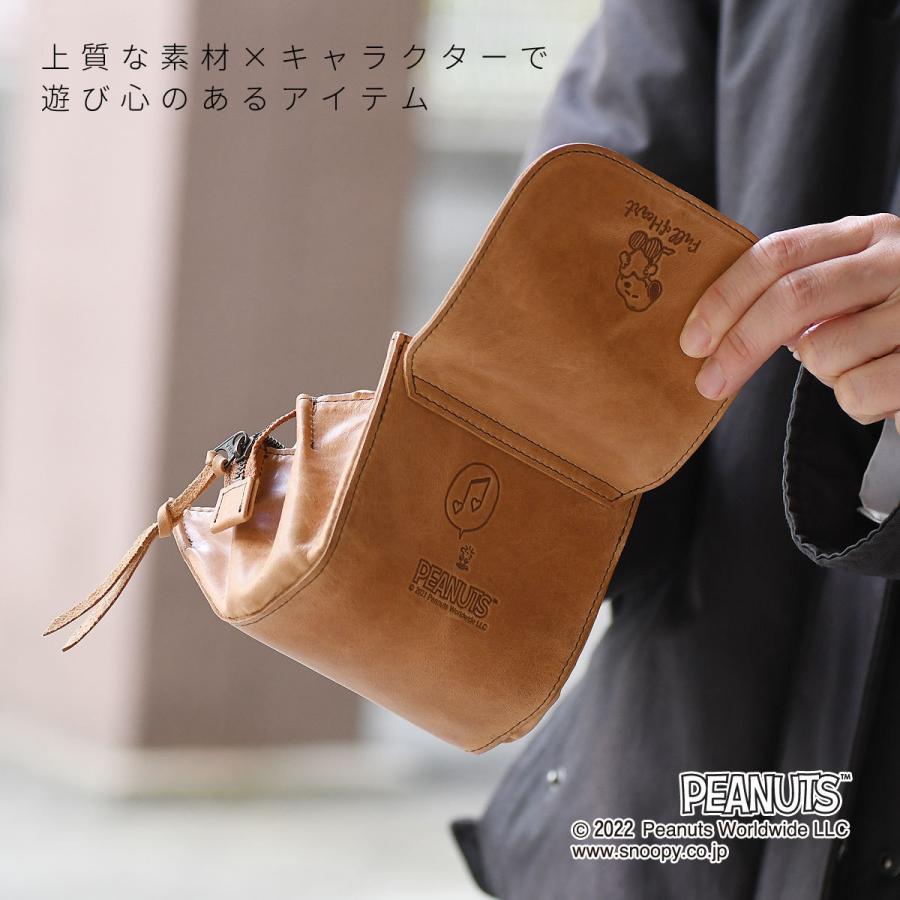 スヌーピー ミニ財布 レディース 本革 SNOOPY PEANUTS ピーナッツ フルオブハート じゃばら 小さい財布の画像