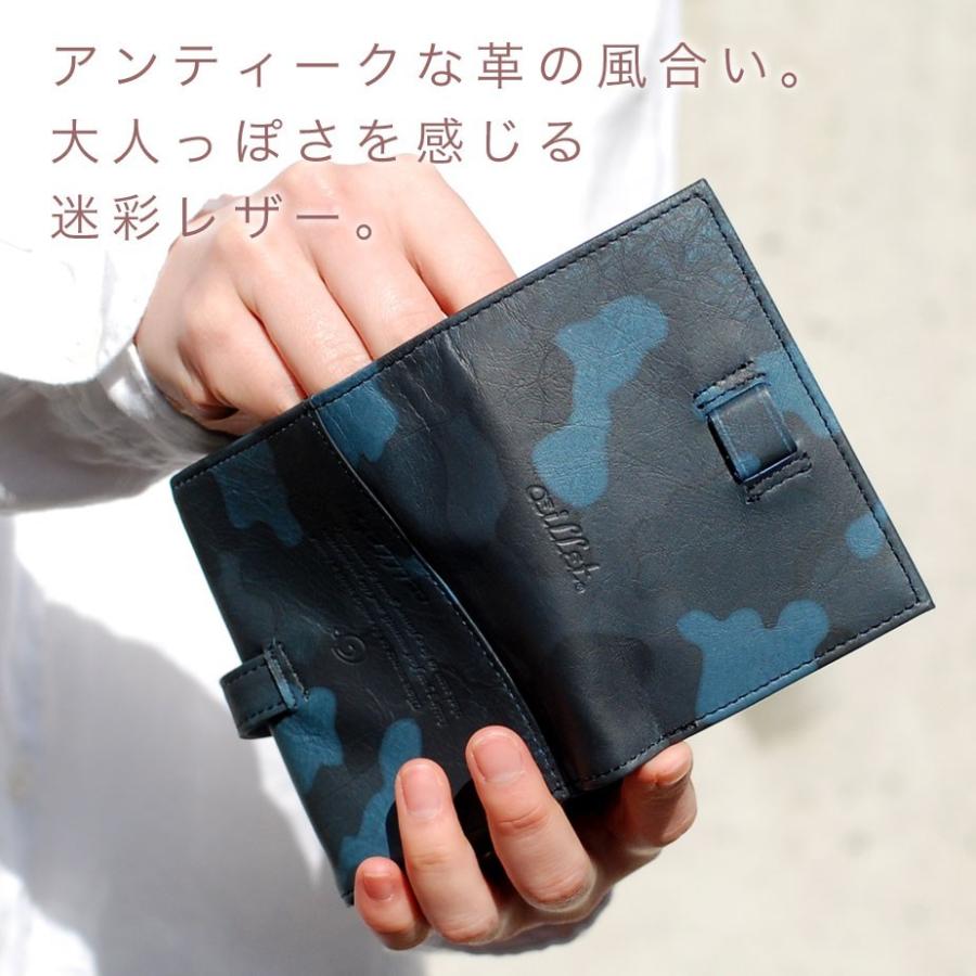 oeillet（ウイエ） レディース 二つ折り財布 かぶせ L字ファスナー