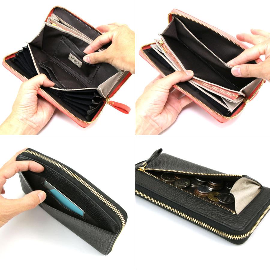 長財布 大容量 レディース じゃばら ラウンドファスナー 本革 Plog