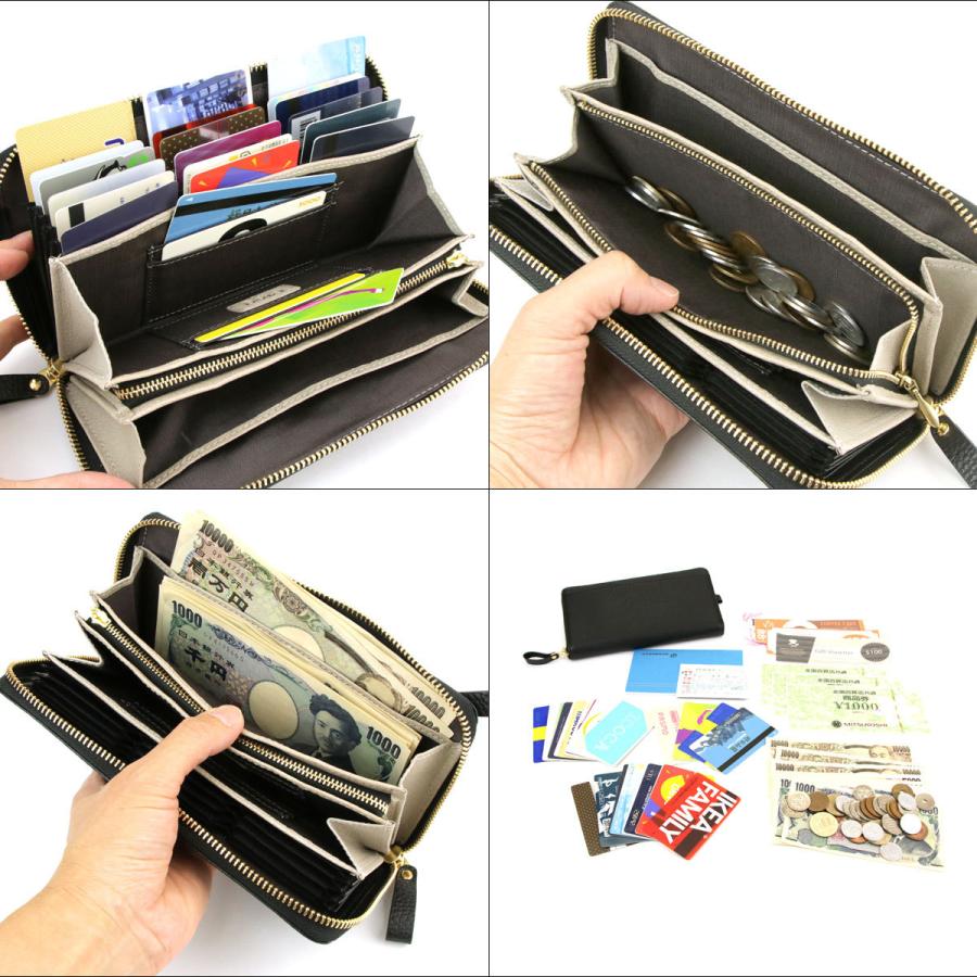 長財布 大容量 レディース じゃばら ラウンドファスナー 本革 Plog