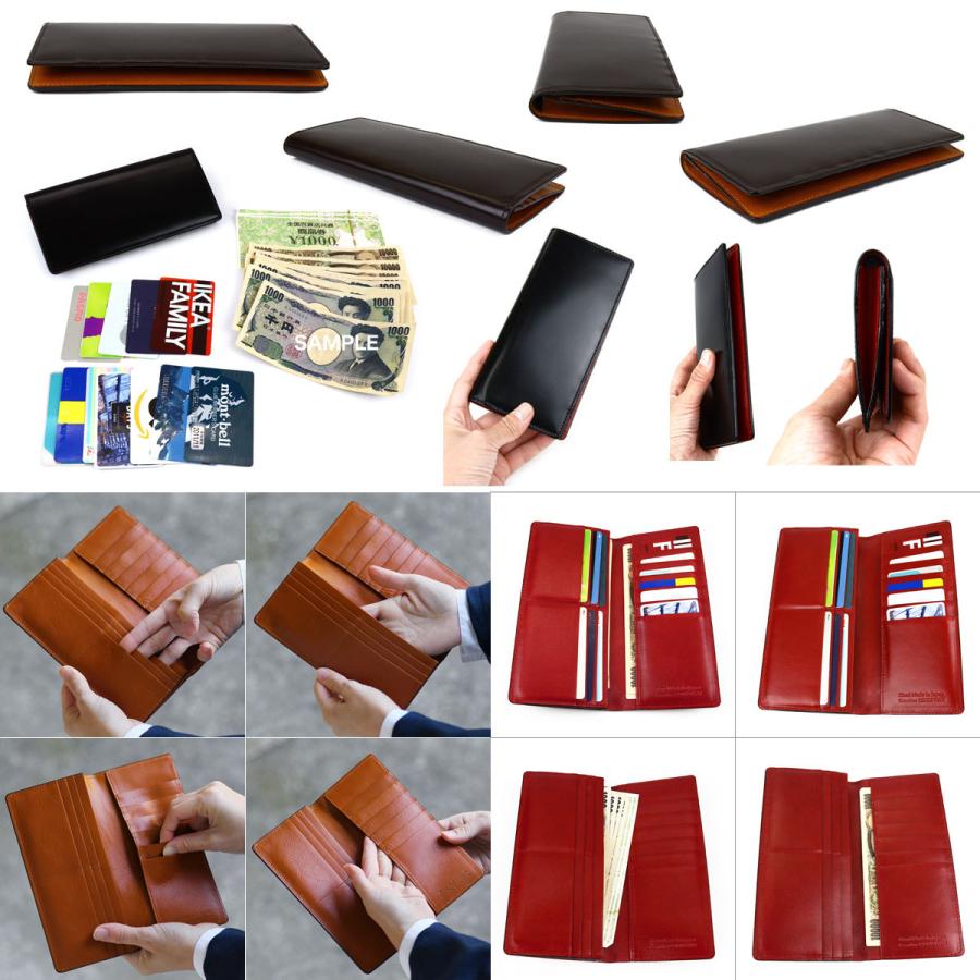 札入れ 長財布 メンズ 二つ折り 小銭入れなし コードバン さいふ 札入れ 長財布 メンズ 二つ折り 小銭入れなし コードバン さいふ