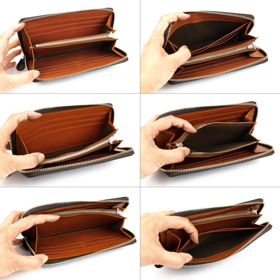 長財布 ラウンドファスナー コードバン ラウンド財布 薄型 新喜皮革