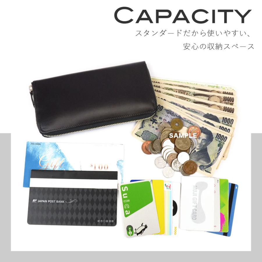 長財布 ラウンドファスナー コードバン ラウンド財布 薄型 新喜皮革