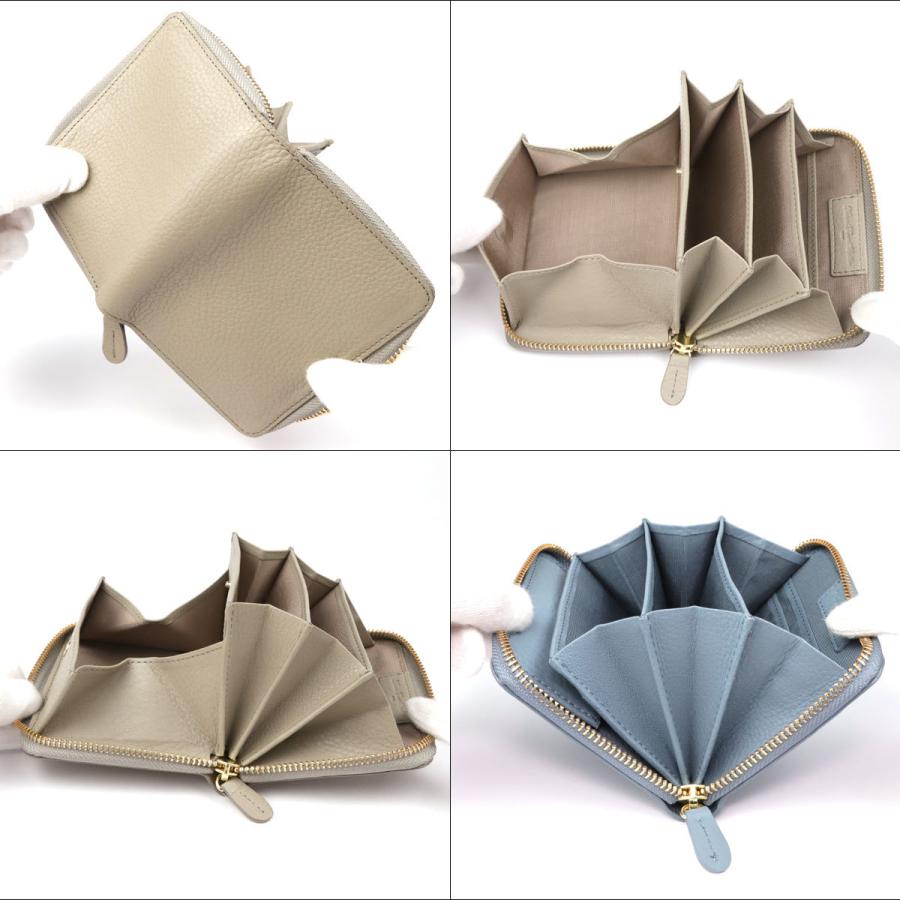 ミニ財布 二つ折り レディース ラウンドファスナー イタリアンレザー